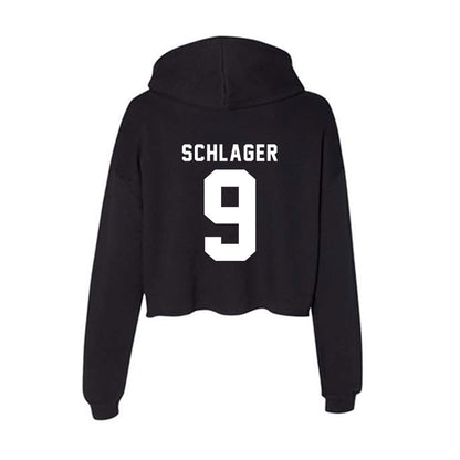 Siena - NCAA Men's Basketball : Owen Schlager - Women's Crop Fleece Hoodie-1