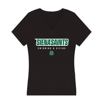 Siena - NCAA Women's Swimming & Diving : Abby Clayton - Women's V-Neck T-Shirt-0
