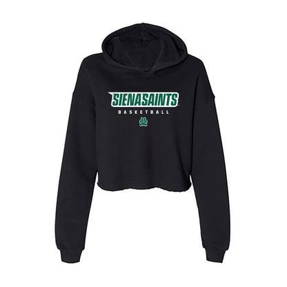 Siena - NCAA Men's Basketball : Riley Mulvey - Women's Crop Fleece Hooded Sweatshirt-0