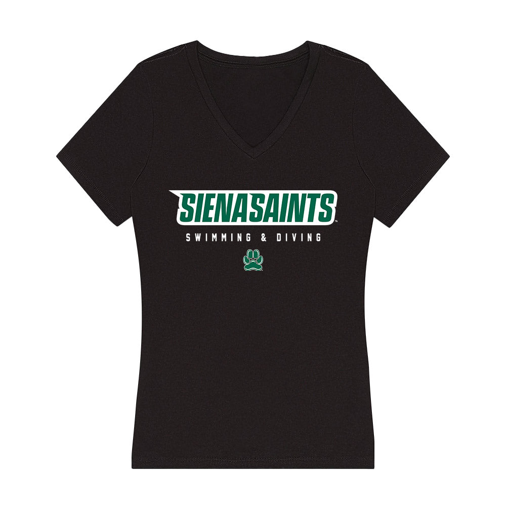 Siena - NCAA Women's Swimming & Diving : Clara Samko - Women's V-Neck T-Shirt-0