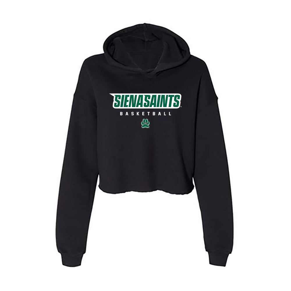 Siena - NCAA Men's Basketball : Danny Murray - Women's Crop Fleece Hooded Sweatshirt-0