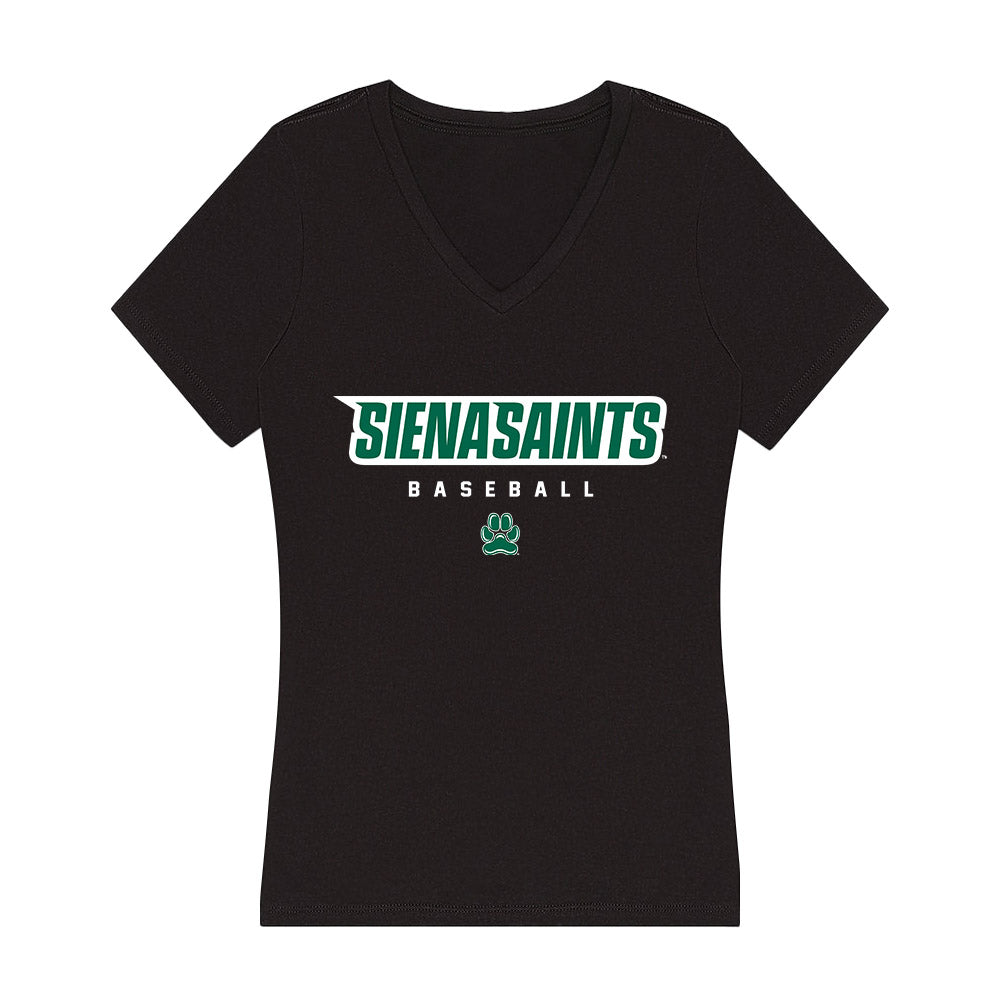 Siena - NCAA Baseball : Noah Brooks - Women's V-Neck T-Shirt-0