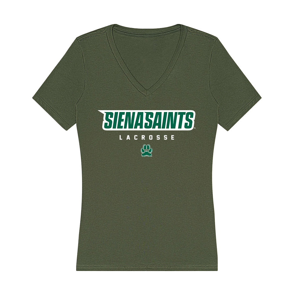 Siena - NCAA Men's Lacrosse : Brody Corless - Women's V-Neck T-Shirt-0