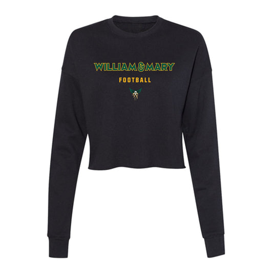 William & Mary - NCAA Football : Tyler Hughes - Women's Cropped Crew Fleece-0