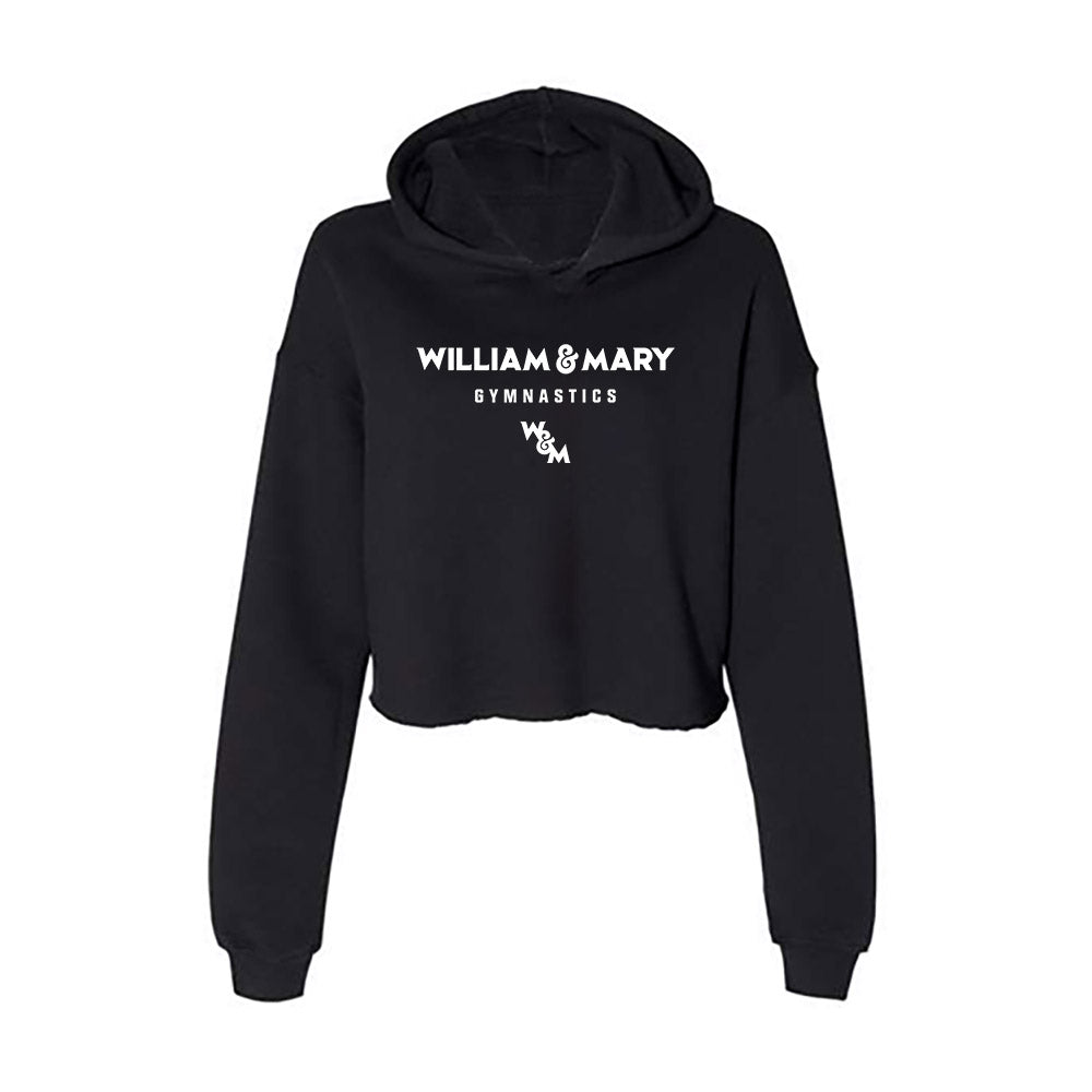 William & Mary - NCAA Women's Gymnastics : Sally Wood - Classic Shersey Women's Crop Fleece Hooded Sweatshirt-0