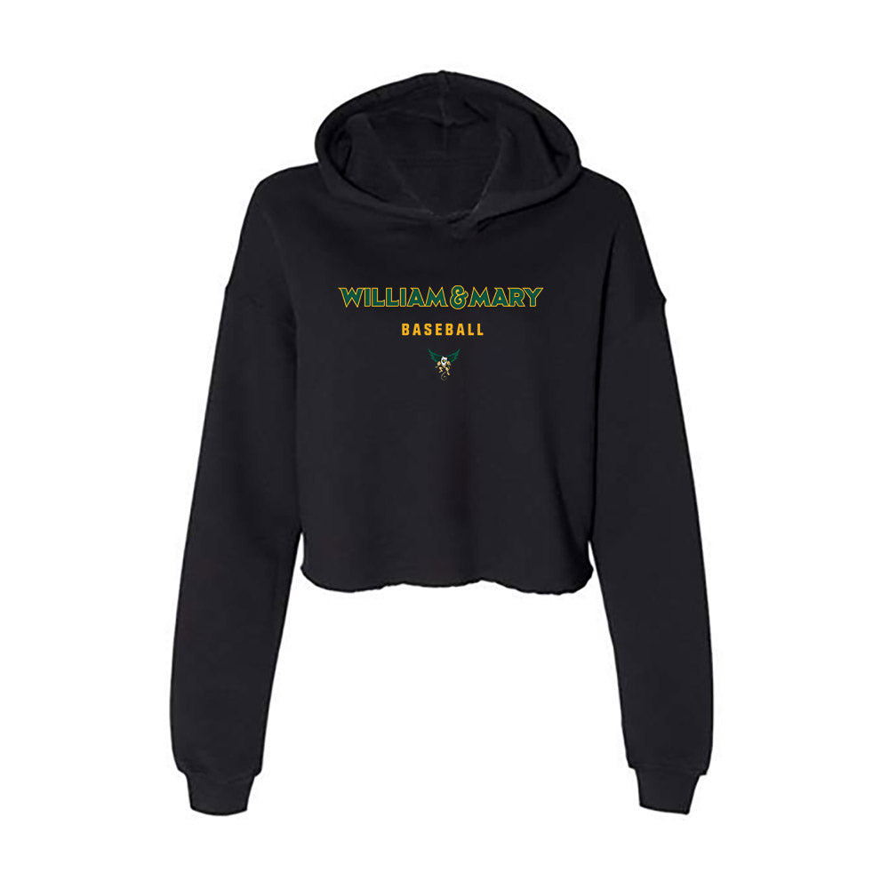 William & Mary - NCAA Baseball : Tom Bourque - Women's Crop Fleece Hoodie-0