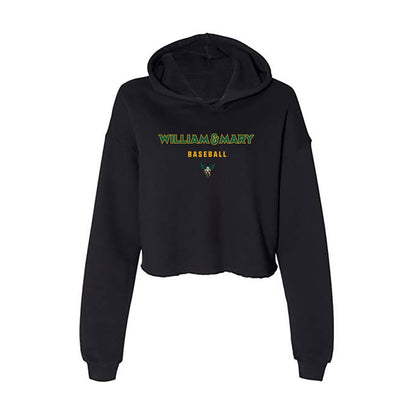 William & Mary - NCAA Baseball : Tom Bourque - Women's Crop Fleece Hoodie-0