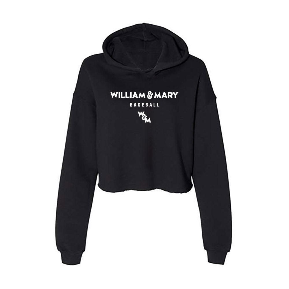 William & Mary - NCAA Baseball : Chase Ecker - Classic Shersey Women's Crop Fleece Hooded Sweatshirt-0