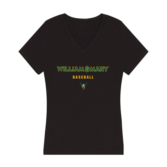 William & Mary - NCAA Baseball : Witt Scafidi - Women's V-Neck T-Shirt-0