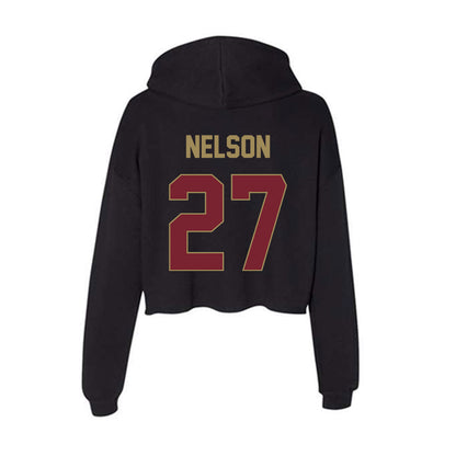Charleston - NCAA Women's Soccer : chloe nelson - Women's Crop Fleece Hooded Sweatshirt-1