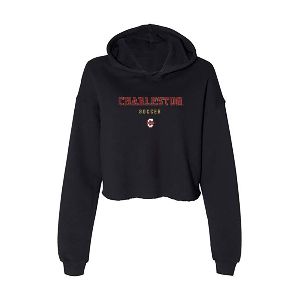 Charleston - NCAA Men's Soccer : Luka Gasic - Women's Crop Fleece Hooded Sweatshirt-0