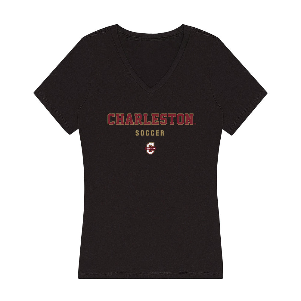Charleston - NCAA Women's Soccer : chloe nelson - Women's V-Neck T-Shirt-0