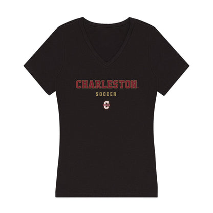 Charleston - NCAA Women's Soccer : chloe nelson - Women's V-Neck T-Shirt-0