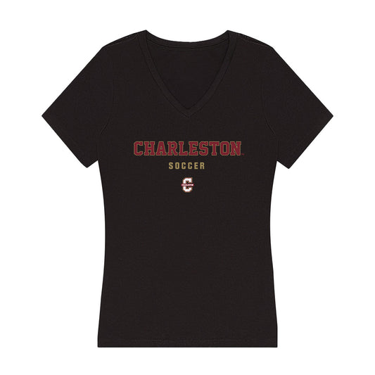 Charleston - NCAA Women's Soccer : chloe nelson - Women's V-Neck T-Shirt-0