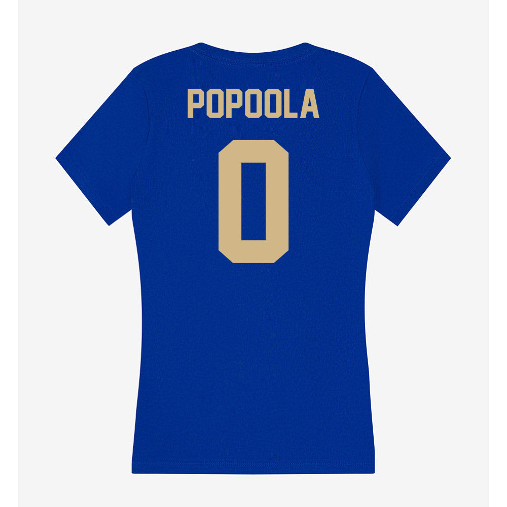 Tulsa - NCAA Men's Basketball : Ade Popoola - Women's V-Neck T-Shirt-1