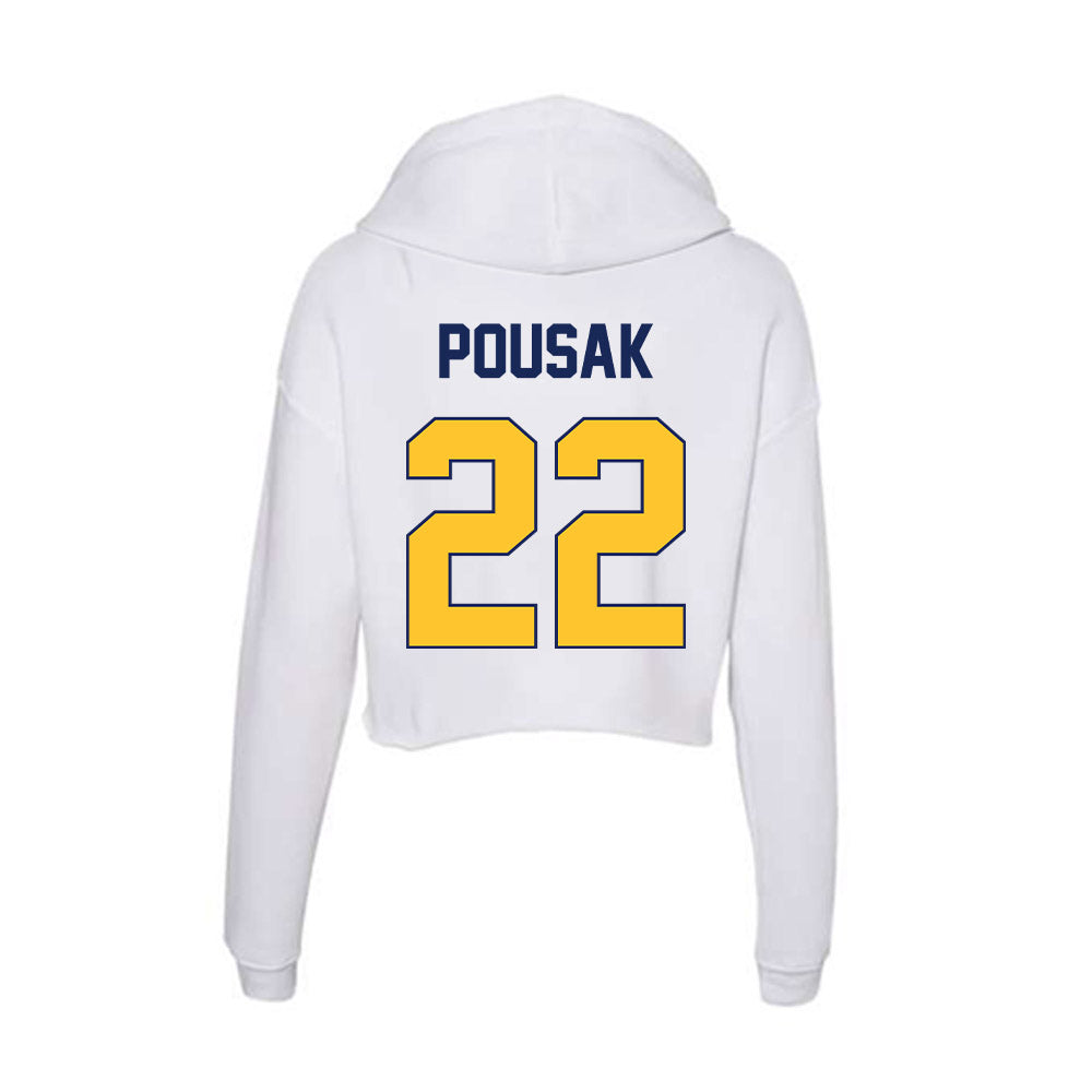 Marquette - NCAA Men's Lacrosse : Ben Pousak - Women's Crop Fleece Hoodie-1
