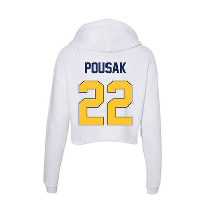 Marquette - NCAA Men's Lacrosse : Ben Pousak - Women's Crop Fleece Hoodie-1