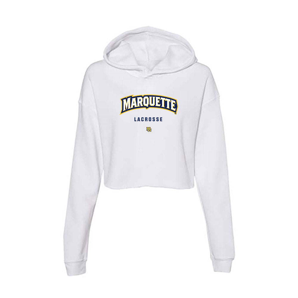 Marquette - NCAA Men's Lacrosse : Justin Daubert - Women's Crop Fleece Hoodie-0