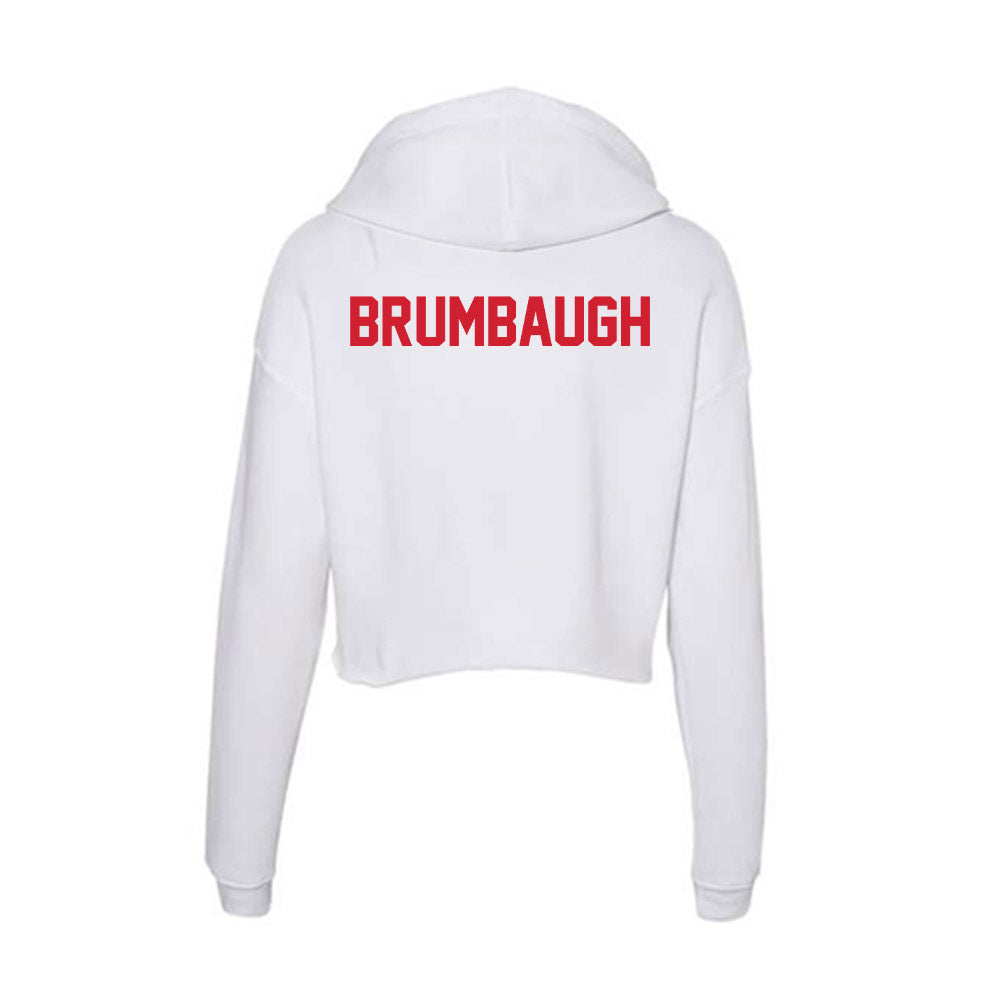 SMU - NCAA Men's Basketball : Rowan Brumbaugh - Women's Crop Fleece Hoodie-1