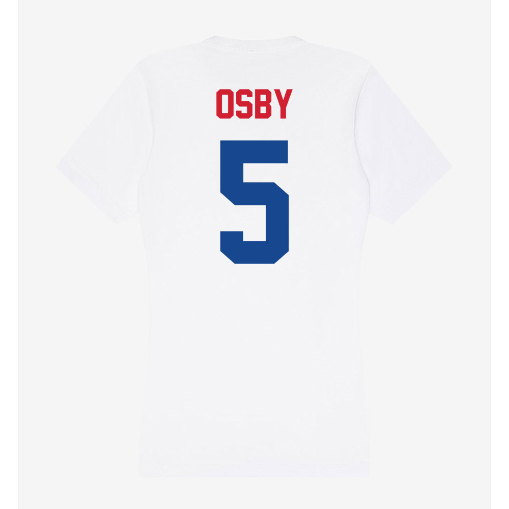 SMU - NCAA Women's Basketball : Zoe Osby - Women's V-Neck T-Shirt-1