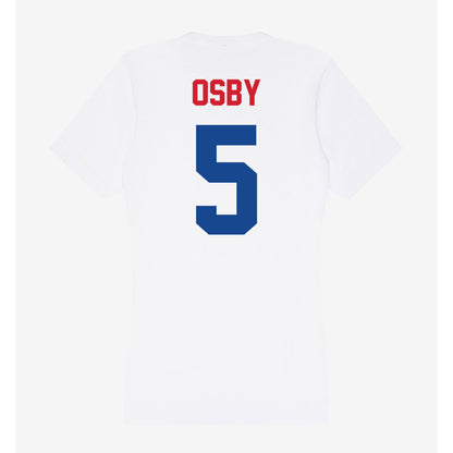 SMU - NCAA Women's Basketball : Zoe Osby - Women's V-Neck T-Shirt-1