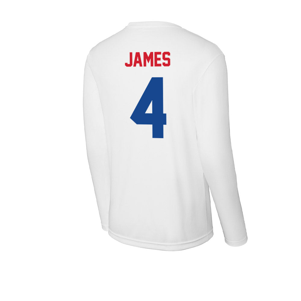 SMU - NCAA Women's Basketball : Shania James - Activewear Long Sleeve T-Shirt-1