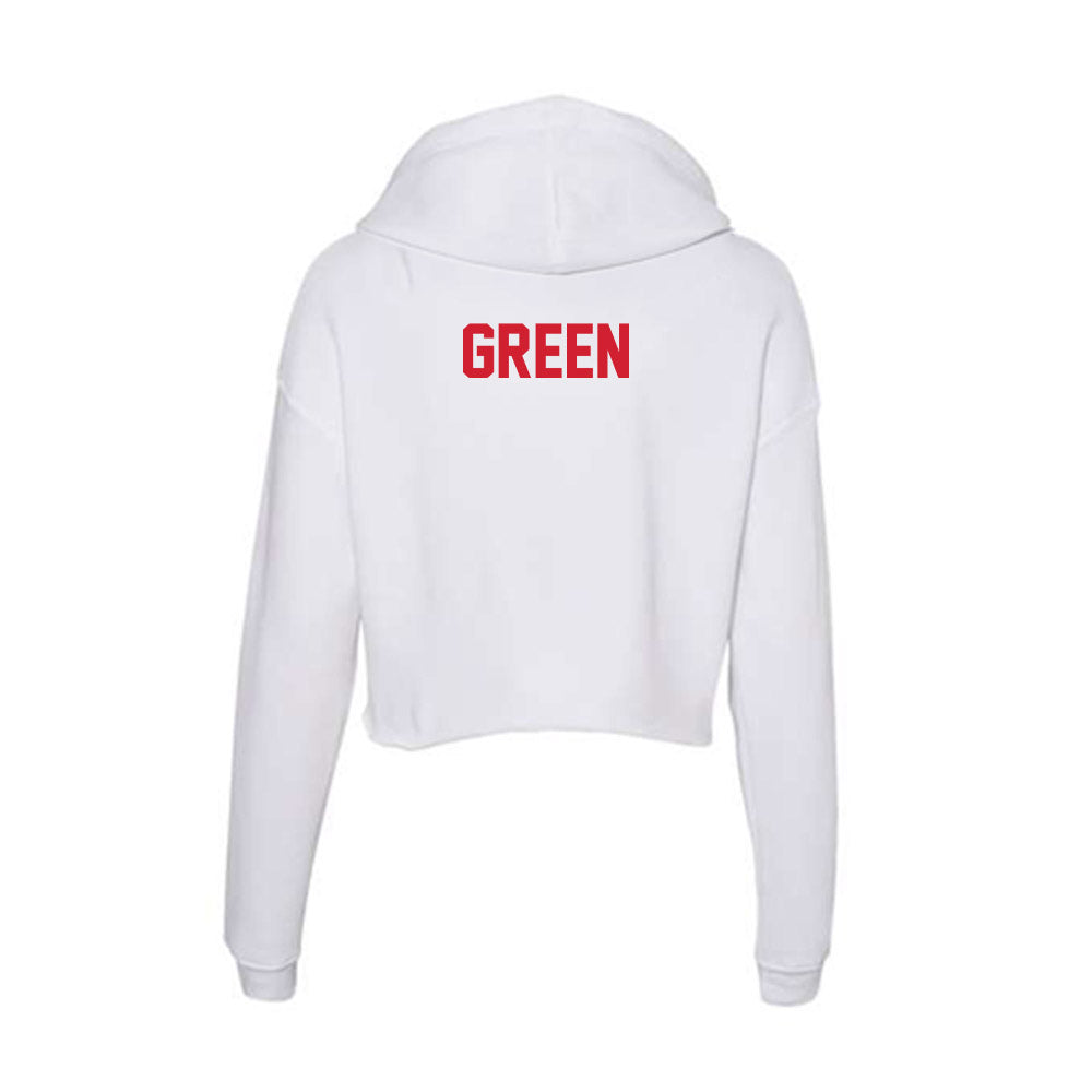 SMU - NCAA Football : Dramekco Green - Women's Crop Fleece Hoodie-1