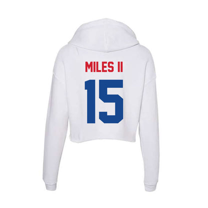 SMU - NCAA Football : Aljour Miles II - Women's Crop Fleece Hoodie-1