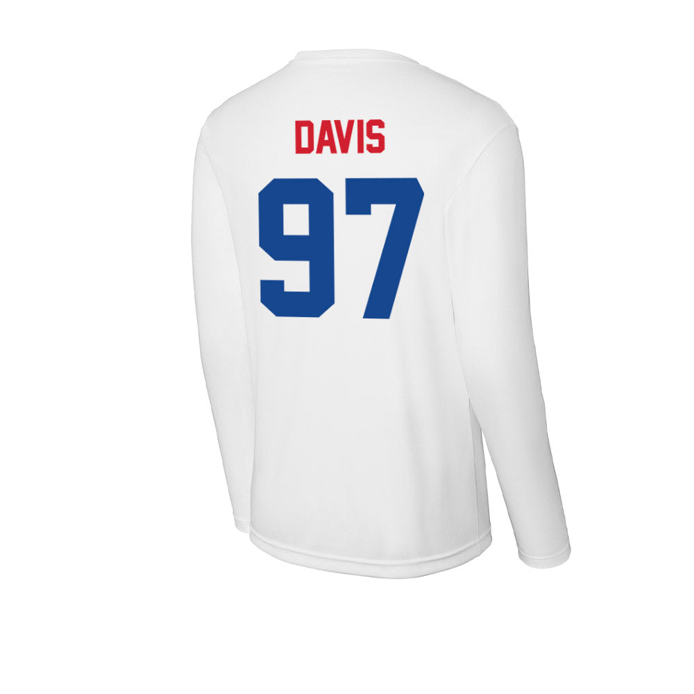 SMU - NCAA Football : Christian Davis - Activewear Long Sleeve T-Shirt-1