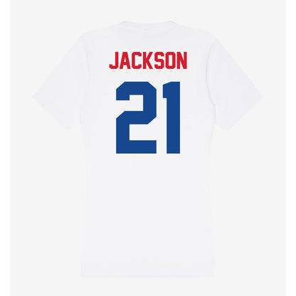 SMU - NCAA Women's Basketball : Kaylin Jackson - Women's V-Neck T-Shirt-1