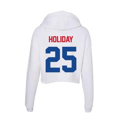 SMU - NCAA Football : Javion Holiday - Women's Crop Fleece Hoodie-1