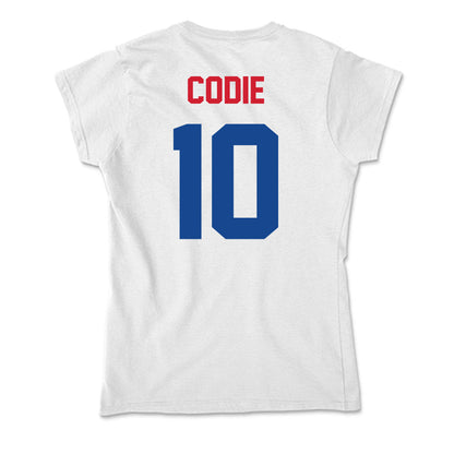 SMU - NCAA Men's Basketball : nicolas codie - Soft Style Women’s T-Shirt-1