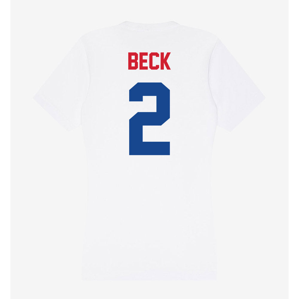SMU - NCAA Women's Soccer : Kamiya Beck - Women's V-Neck T-Shirt-1