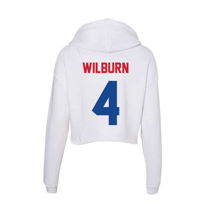 SMU - NCAA Women's Volleyball : Christa Wilburn - Women's Crop Fleece Hooded Sweatshirt-1