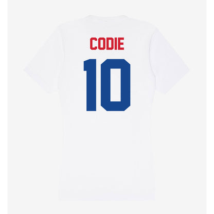 SMU - NCAA Men's Basketball : nicolas codie - Women's V-Neck T-Shirt-1