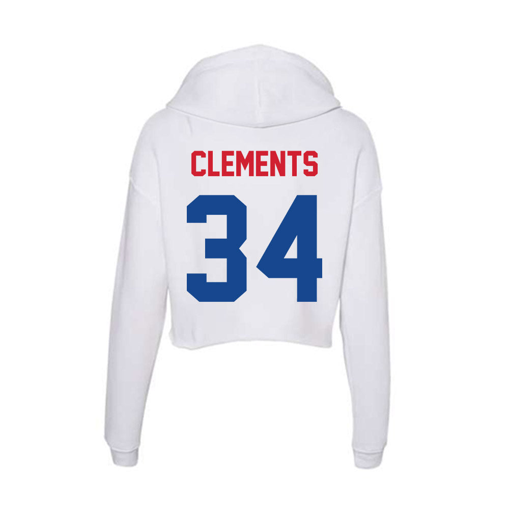 SMU - NCAA Men's Soccer : Trey Clements - Women's Crop Fleece Hoodie-1