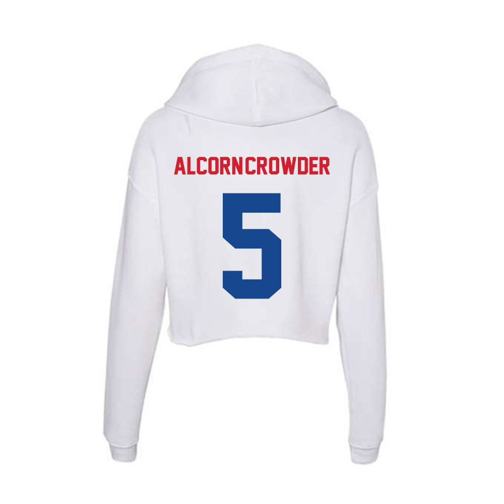 SMU - NCAA Football : Malcolm Alcorn-Crowder - Women's Crop Fleece Hoodie-1