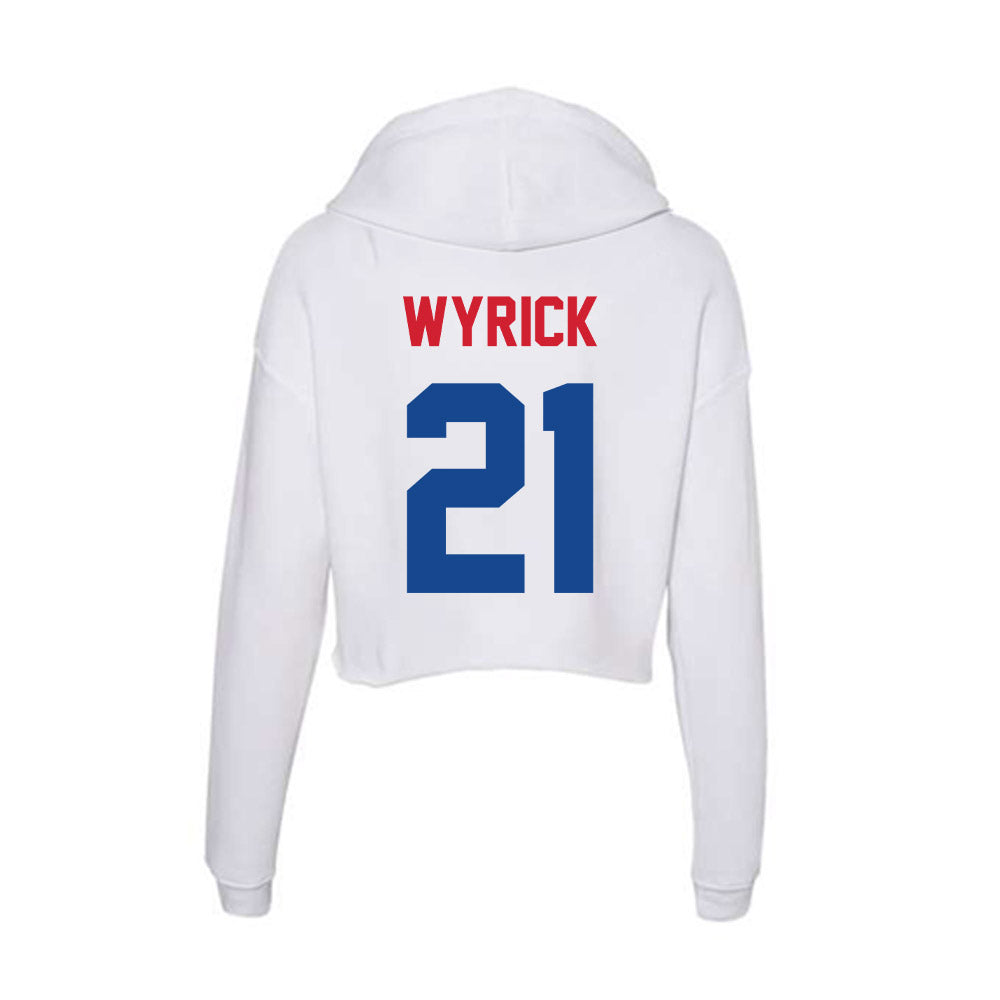 SMU - NCAA Football : Jimmy Wyrick - Women's Crop Fleece Hoodie-1