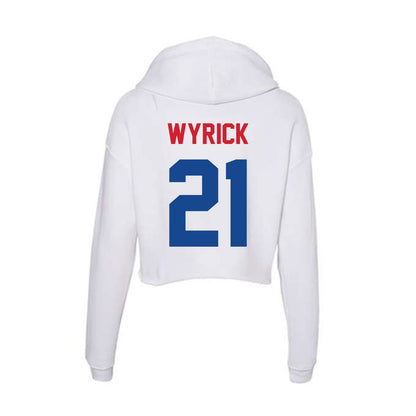 SMU - NCAA Football : Jimmy Wyrick - Women's Crop Fleece Hoodie-1
