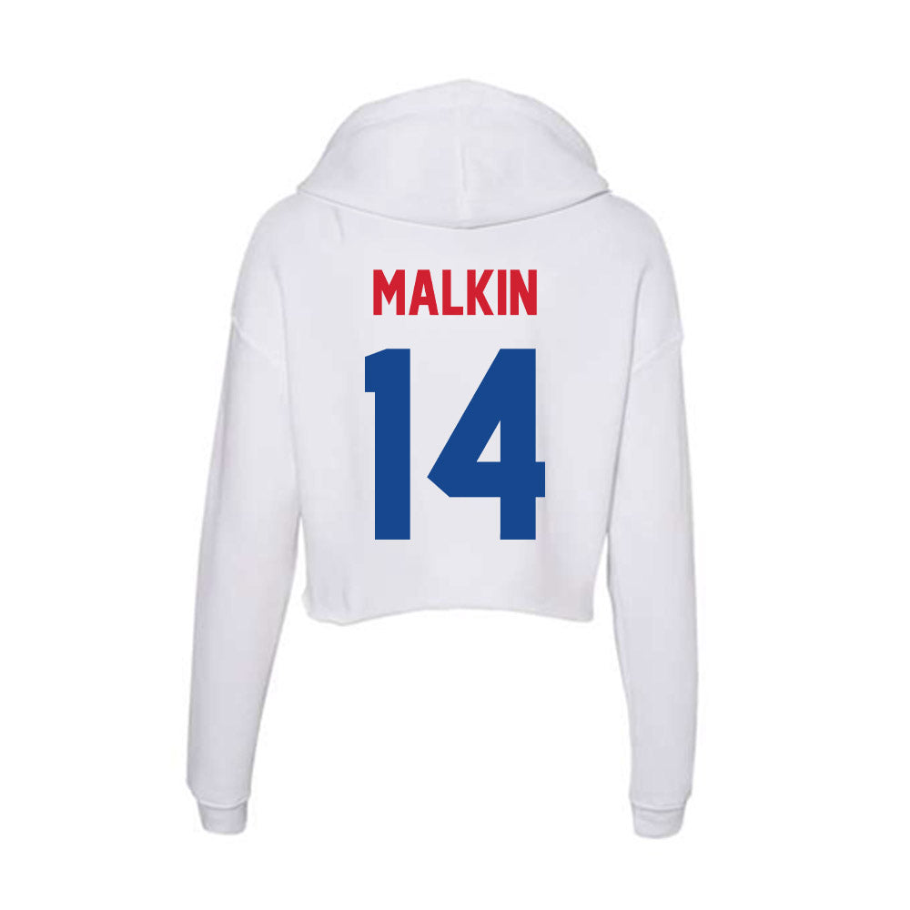 SMU - NCAA Women's Soccer : Amelia Malkin - Women's Crop Fleece Hoodie-1