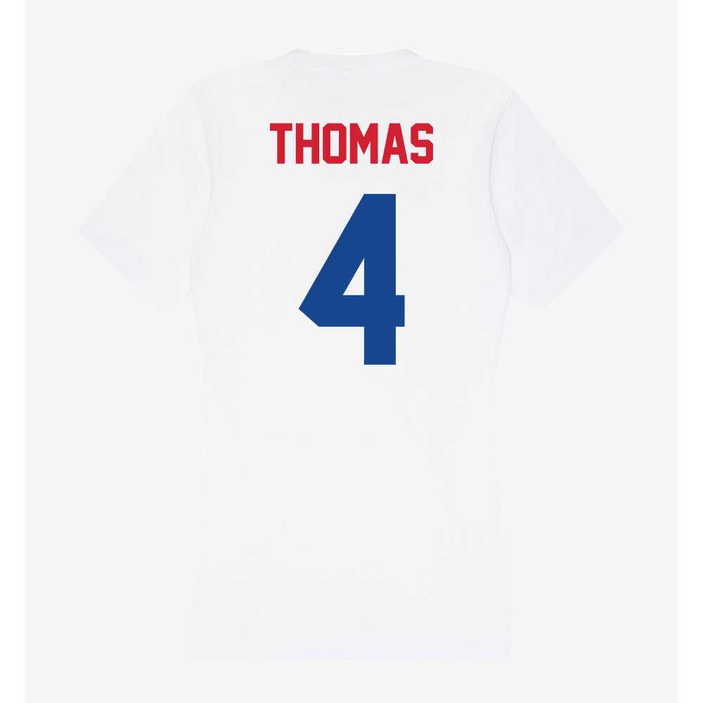 SMU - NCAA Football : Jayvon Thomas - Women's V-Neck T-Shirt-1