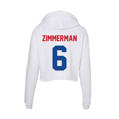SMU - NCAA Women's Soccer : Ella Zimmerman - Women's Crop Fleece Hoodie-1