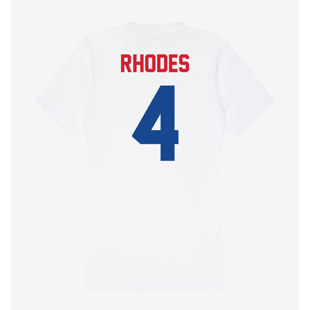 SMU - NCAA Football : Link Rhodes - Women's V-Neck T-Shirt-1