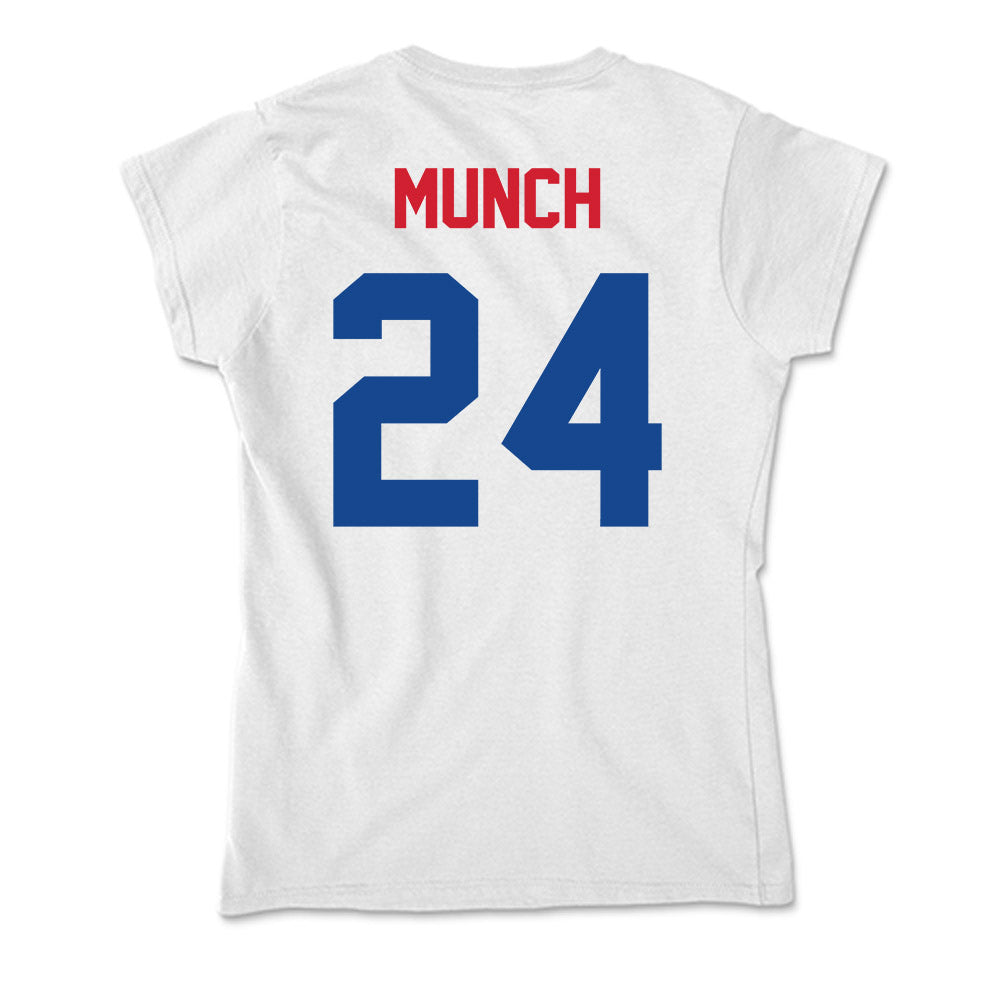 SMU - NCAA Men's Basketball : Johan Munch - Soft Style Women’s T-Shirt-1