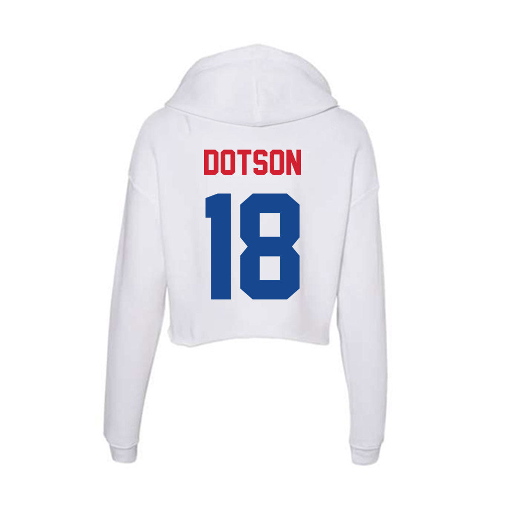 SMU - NCAA Football : KD Dotson - Women's Crop Fleece Hoodie-1