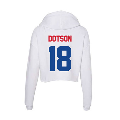 SMU - NCAA Football : KD Dotson - Women's Crop Fleece Hoodie-1