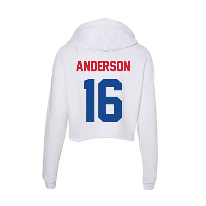SMU - NCAA Football : Jakai Anderson - Women's Crop Fleece Hooded Sweatshirt-1