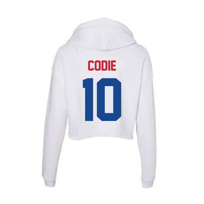 SMU - NCAA Men's Basketball : nicolas codie - Women's Crop Fleece Hooded Sweatshirt-1