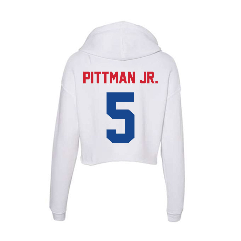 SMU - NCAA Football : Randy Pittman Jr. - Women's Crop Fleece Hoodie-1