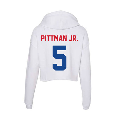 SMU - NCAA Football : Randy Pittman Jr. - Women's Crop Fleece Hoodie-1